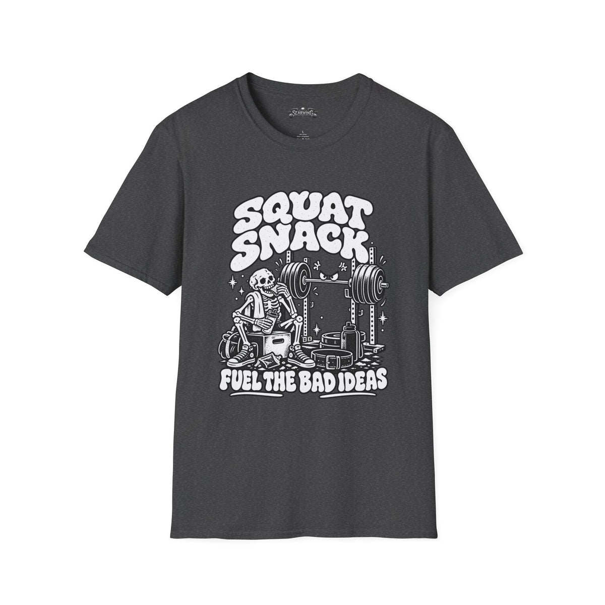 squat snack  Scarwing shirt