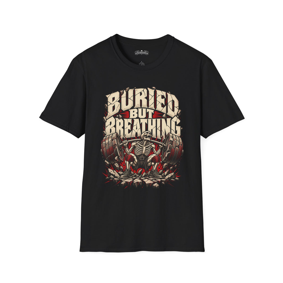 red squat of Scarwing shirt