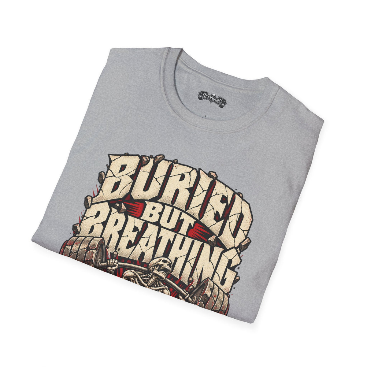 red squat of Scarwing shirt