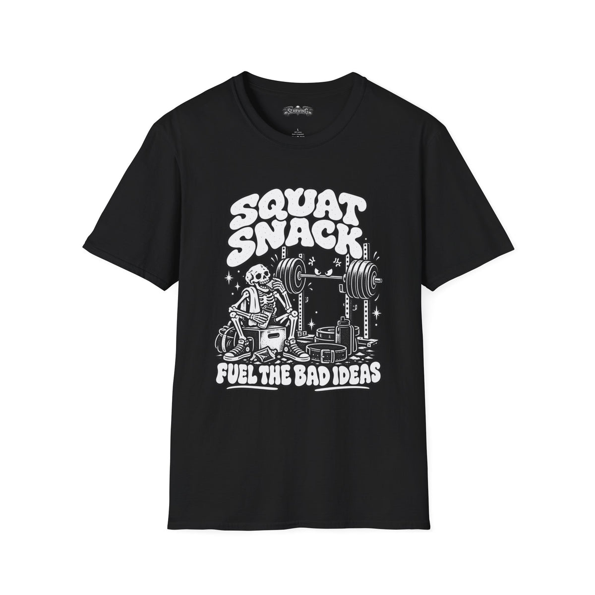squat snack  Scarwing shirt