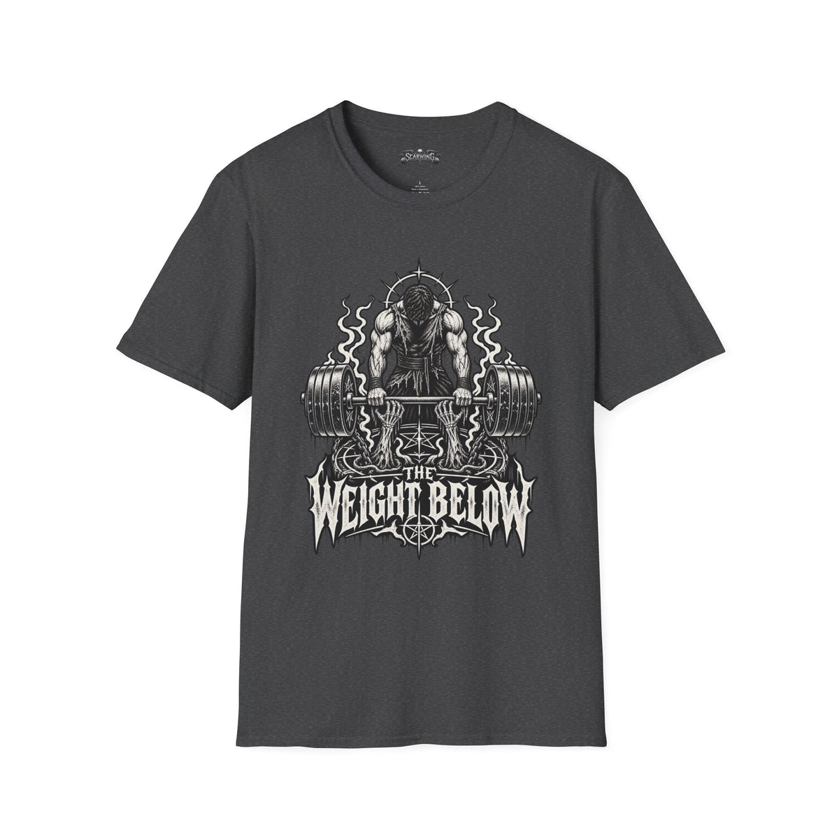 the iron below Scarwing shirt