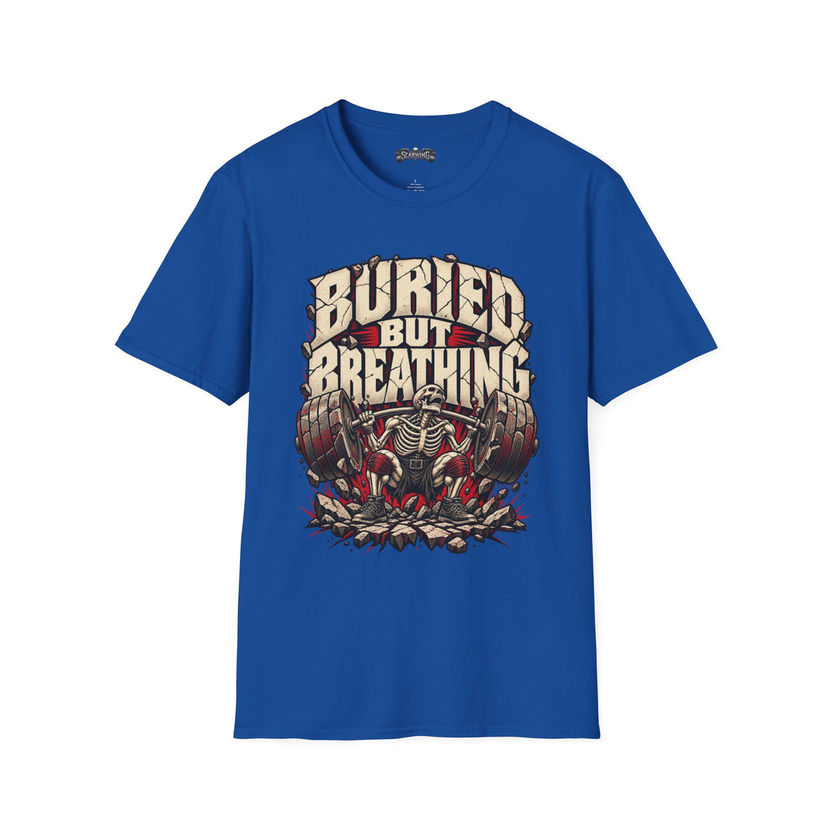 red squat of Scarwing shirt