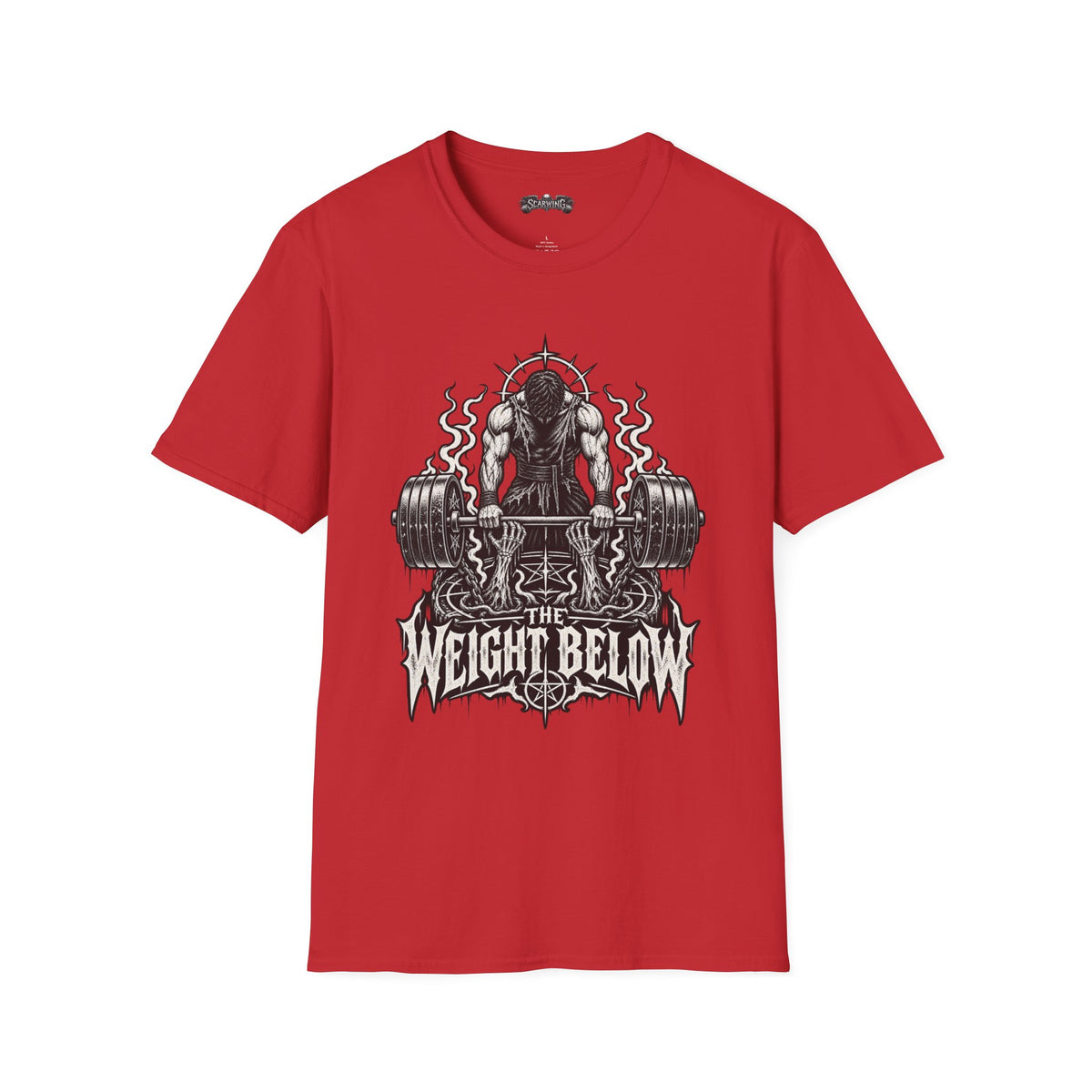 the iron below Scarwing shirt